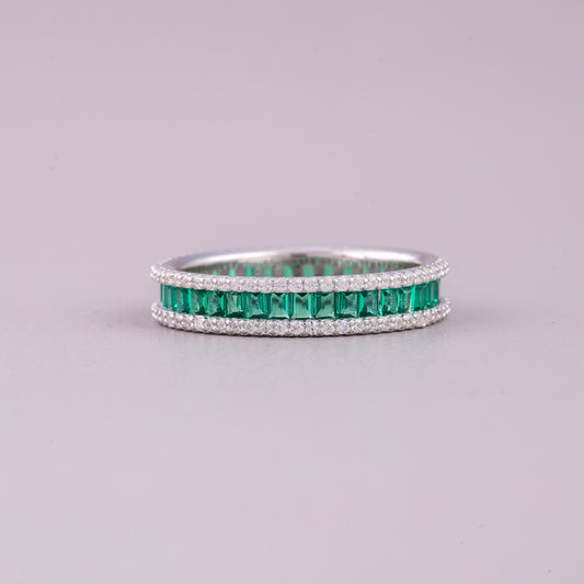 Baguette Natural Sapphire Diamond Ring  Elegant Statement