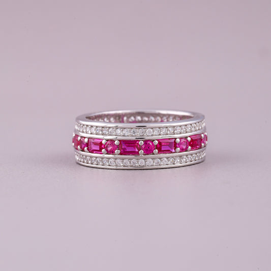 Luxury Natural Sapphire Diamond Split Shank Ring by Ivevar Elegant & Unique Design