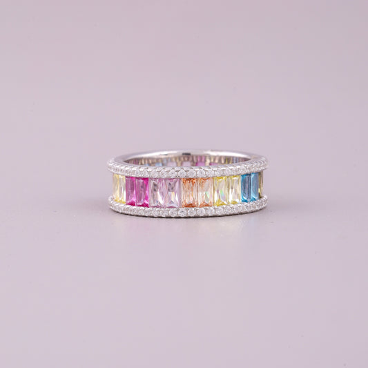 Natural Sapphire Diamond Emerald Cut Engagement Ring By Ivevar