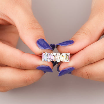 Natural Sapphire Diamond Pavé Ring Luxury by Ivevar
