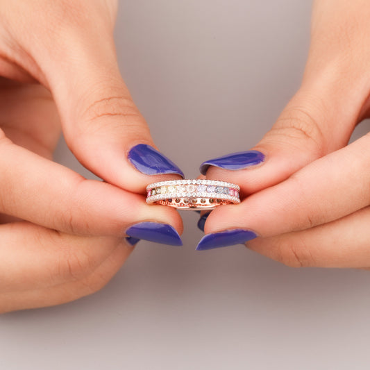 Round Cut Natural Sapphire Diamond Ring Luxury by Ivevar