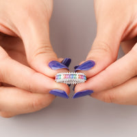 Sapphire Cluster Ring Diamond Halo Band By Ivevar Stackables