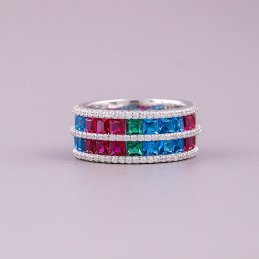 Vintage Emerald Cut Natural Sapphire Diamond Ring High End Luxury