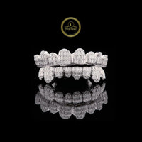 Multi Row Diamond Grillz Covered in Baguette and Round Moissanite