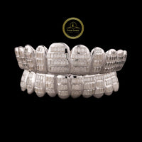Iced Out Mouth Jewelry Teeth Caps Encrusted with Step Cut Moissanite