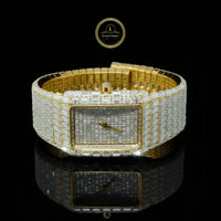Full Iced Baguette Cut Lab Grown Diamond Watch Where Golden Luxury Meets Timeless Precision