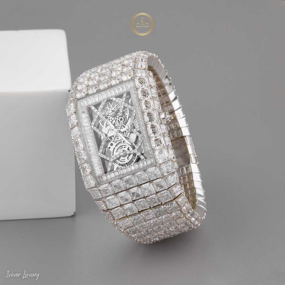 130 Carat Moissinite Masterpiece Watch – Fully Iced Baguette & Asscher Cut Edition - view 4