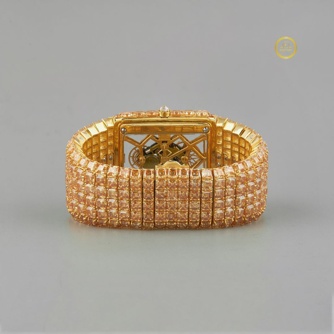 130 Carat Supreme Lab Diamond Watch Baguette Dial Master Edition With Asscher Cut Yeallow Lab diamonds - view 4