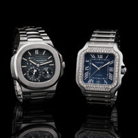 Ivevar Moissanite Diamond Prestige Collection Blue Dial Diamond Bezel And Luxury Steel Timepiece Set