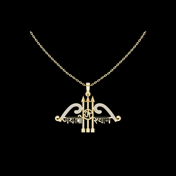 Symbolic Trishul and Arrow Necklace Charm with Cluster Moissanite