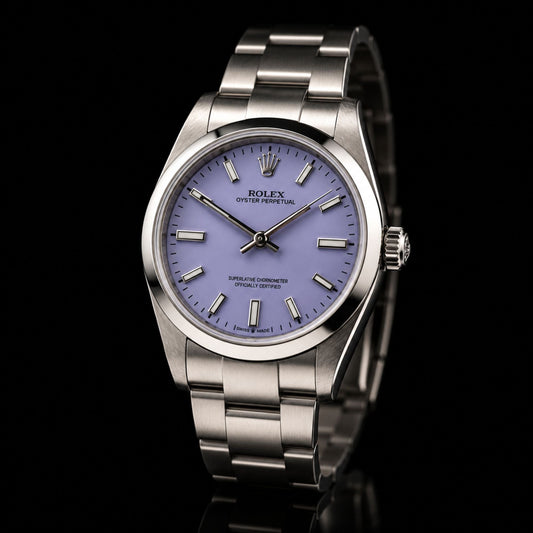 Oyster Perpetual Lavender Dial Stainless Steel Luxury Watch  Swiss Automatic Premium Wristwatch