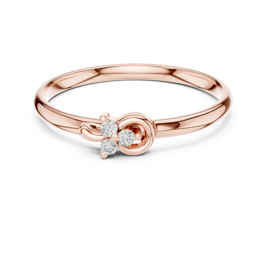 Open Circle Lab Diamond Cluster Ring With Round Cut Brilliant Stones