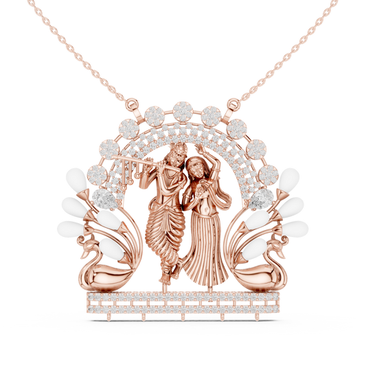 Dainty Traditional Deities Jewelry Pendant with Moissanite