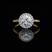 1.52 CT Elegant Round Cut Halo Moissanite Diamond Ring for Modern Look Fine jewelry