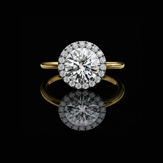 1.52 CT Elegant Round Cut Halo Moissanite Diamond Ring for Modern Look Fine jewelry