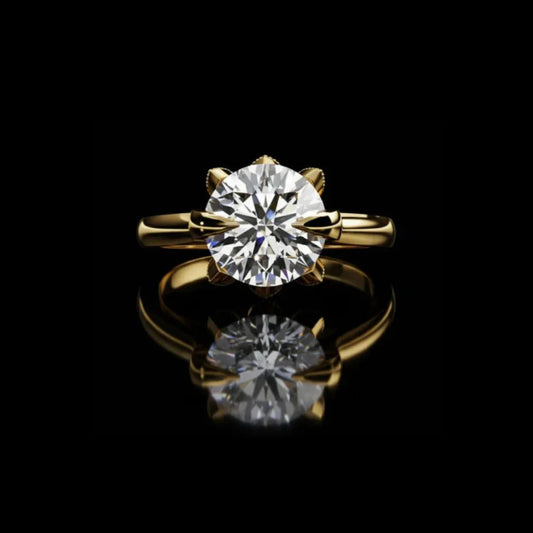 3.05 CT Ethical & Affordable Moissanite Round Cut Diamond Solitaire Ring for Her