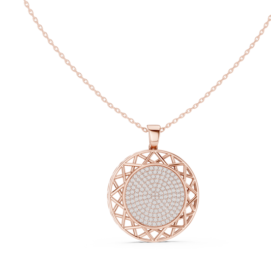 Circular Medallion Pendant with Cluster Moissanite