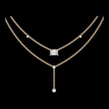 1.56 CT Custom Radiant Cut Lab Grown Diamond Necklace Personalized Anniversary Keepsake