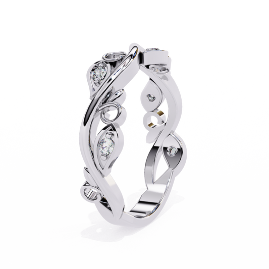 Vintage Twisted Round Cut Lab Grown Diamond Crossover Band Ring