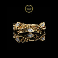 Vintage Twisted Round Cut Lab Grown Diamond Crossover Band Ring