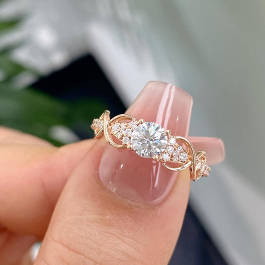 Round Lab Grown Infinity Cluster Engagement Ring