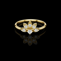 Lotus Inspire Round Cut Lab Grown Diamond Ring
