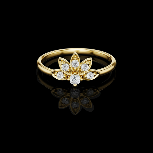 Art Deco Round Cut Lab Diamond Anniversary Ring