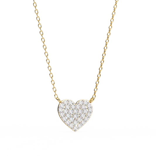 0.21 TCW Delicate & Elegant Round Cut Lab Grown Pave Diamond Heart of Eternity Pendant for Her