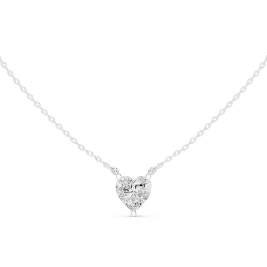 Heart Cut Solitaire Pendant with Center Moissanite