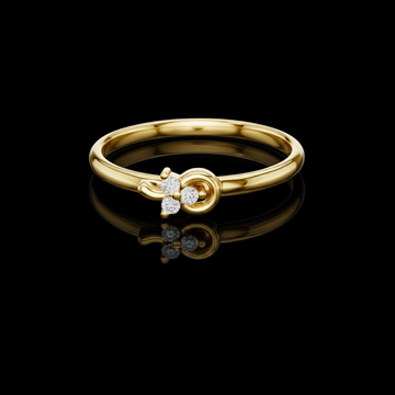 Open Circle Moissanite Diamond Cluster Ring with Round Cut Brilliant Stones