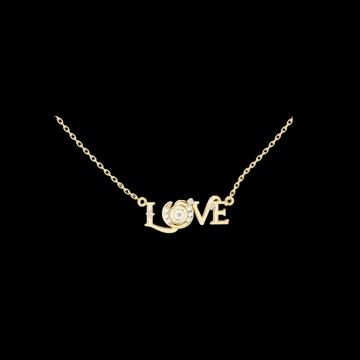 LOVE Alphabet Typography Pendant Encrusted with Brilliant Cut Moissanite