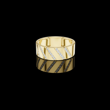 Diagonal Pavé Lab Grown Diamond Statement Band Ring