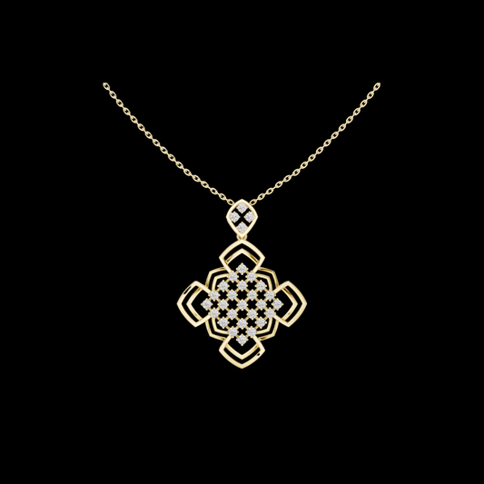 1.01 TCW Geometric Floral Moissanite Diamond Luxury Pave Design Pendant Sparkling Gift For Her