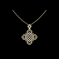 Round Diamond Floral Geometric Moissanite Necklace