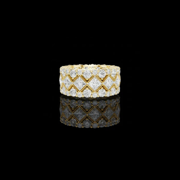 1.98 CT Bold Princess Cut and Round Lab Diamond Wide Eternity Band with Intricate Milgrain Detailing