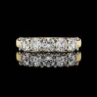 Round Cut Five Stone Lab Grown Anniversary Band Wedding Ring