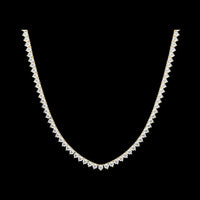 Round Cut Moissanite Diamond V-Shape Tennis Necklace