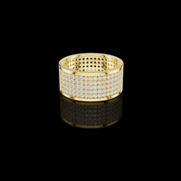 1.84 TCW Exquisite Multi Row Pavé Lab Grown Diamond Statement Band in Radiant Luxury