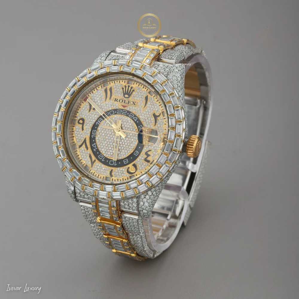 Exclusive Custom Baguette & Round Cut Lab Grown Diamonds Luxury Watch By Ivevar - View 2