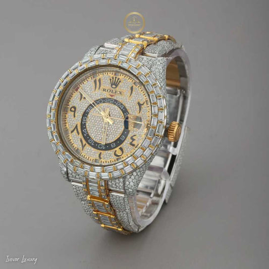 Exclusive Custom Baguette & Round Cut Lab Grown Diamonds Luxury Watch By Ivevar - View 2