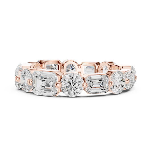 Round & Emerald Cut Lab Grown Diamond Eternity Band