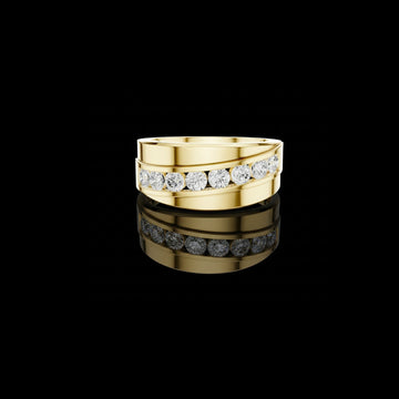 0.68 TCW Contemporary Moissanite Diamond Band with Seamless Round Brilliance Sculpted High Polish Band
