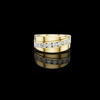 Round Lab Grown Diamond Channel Set Wide Wedding Band Ring