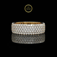 1.81 TCW Moissanite Round Cut Diamond Band Trendy Design Luxury Full Pave Band