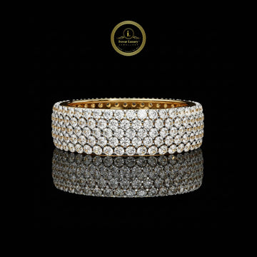 1.81 TCW Moissanite Round Cut Diamond Band Trendy Design Luxury Full Pave Band