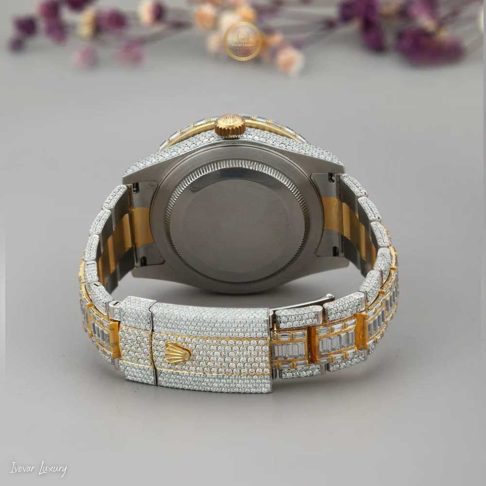 Exclusive Custom Baguette & Round Cut Lab Grown Diamonds Luxury Watch By Ivevar - View 4