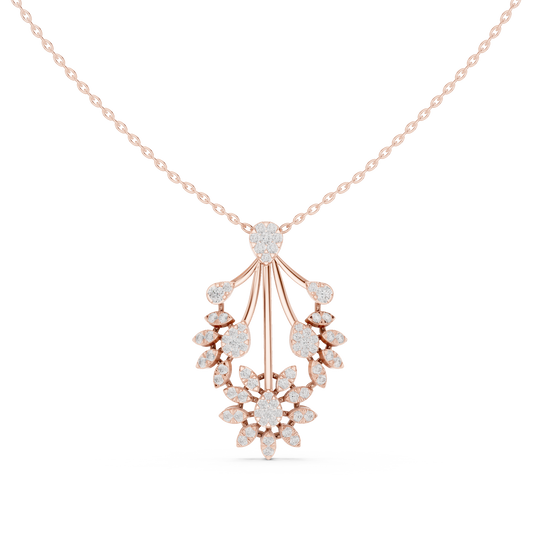 Floral Drop Pendant with Lab Grown Diamonds