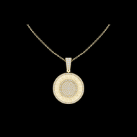 Circular Maze Motif Statement Charm Featuring Round Moissanite