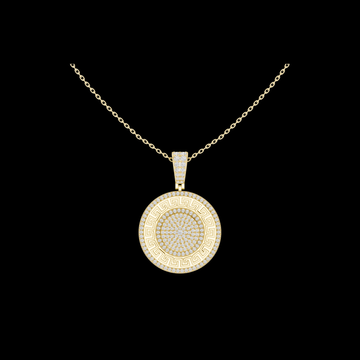 Circular Maze Motif Statement Charm Featuring Round Moissanite