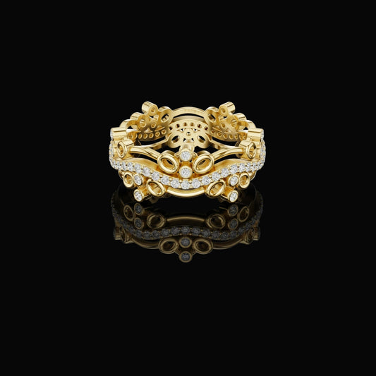 Openwork Round Cut Lab Grown Diamond Architectural Eternity Band Ring